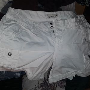 White cuffed shorts